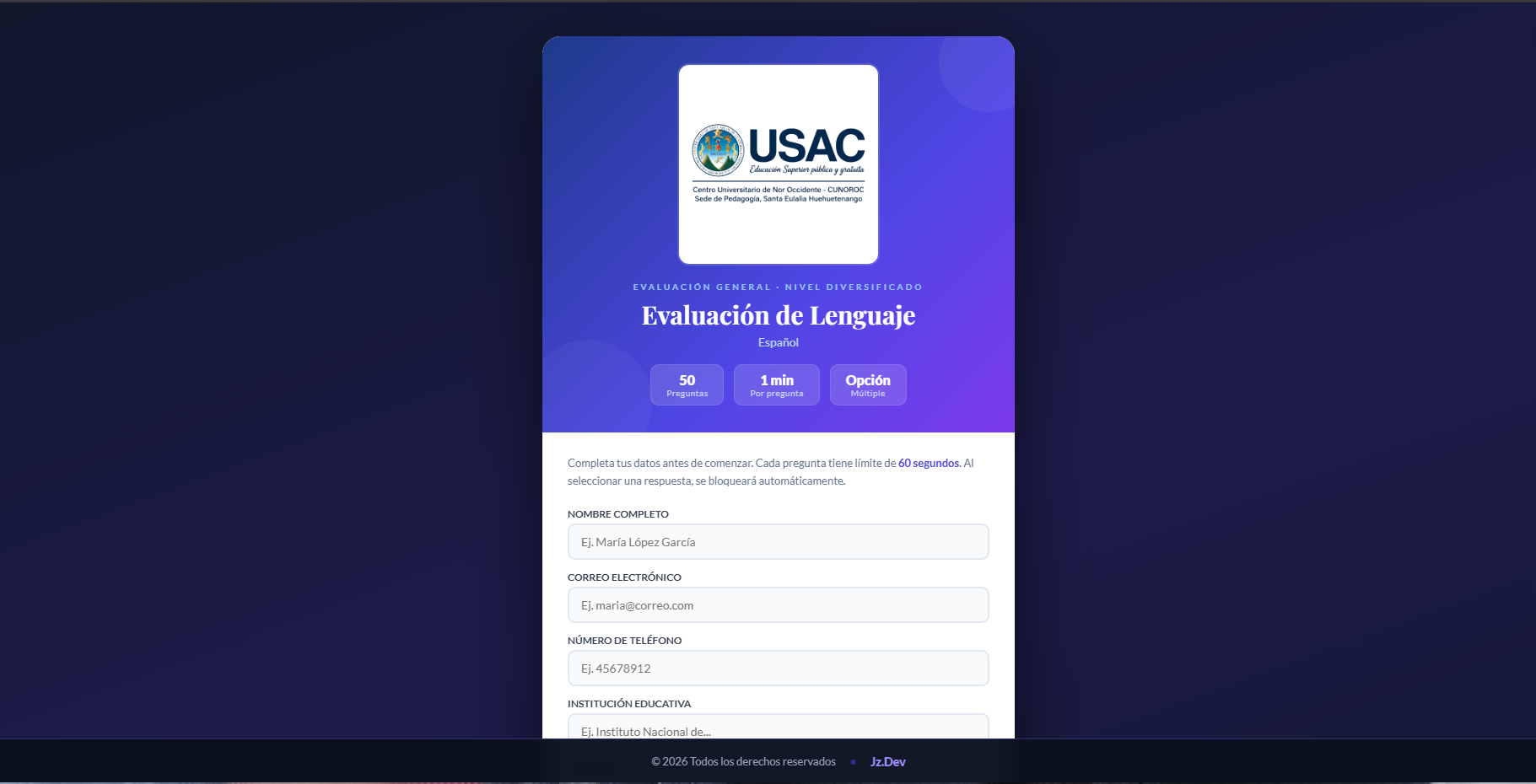 Evaluación de Lenguaje